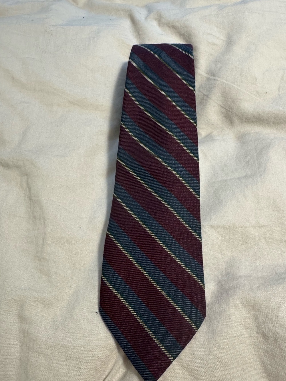 Pringle Burgundy and Navy Diagonal Stripe Tie